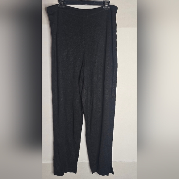 Diane Von Furstenberg 2 Piece Set Cardigan Pants Women’s 100% Silk Black 3x - Picture 6 of 12